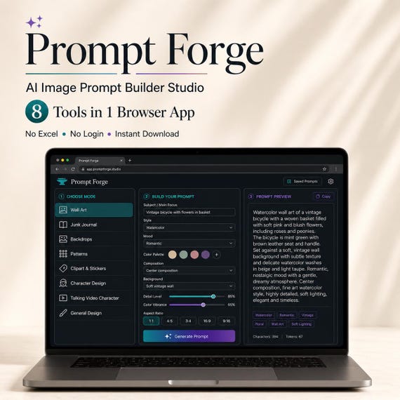 AI Prompt Builder HTML App for Midjourney Prompts