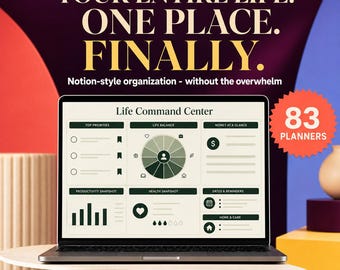 All-in-One Life Planner | Notion Template Alternative | Budget, Goals, Habits & Wellness