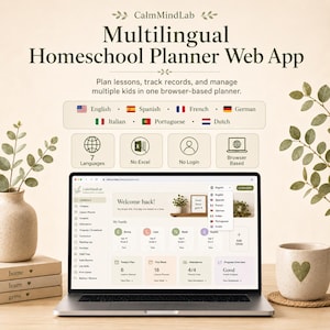 Homeschool Planner Web App for Multiple Kids, Multilingual Record Keeping and Attendance Tracker