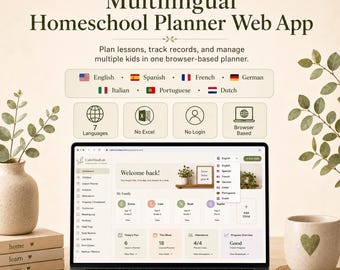 Homeschool Planner Web App for Multiple Kids, Multilingual Record Keeping and Attendance Tracker