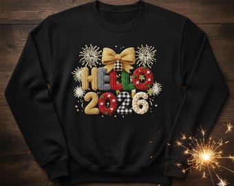 Hallo 2026 PNG, Strickstil Neujahr Design