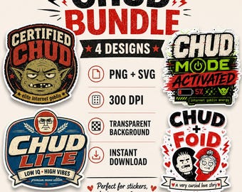 CHUD Meme Design Bundle, PNG SVG for Shirts, Stickers, Mugs