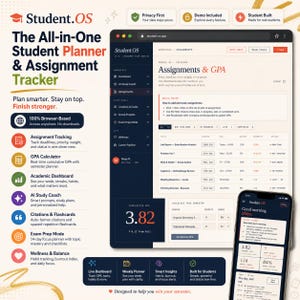 Assignment Tracker Web App, Student Planner for Homework, Grades & GPA