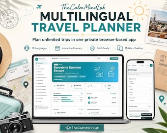 Travel Planner | Multilingual Itinerary, Vacation Budget, Packing List & Trip Organizer