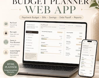 Paycheck Budget Planner, Budget Spreadsheet Alternative, Bill Tracker Web App