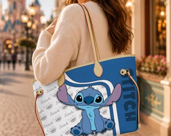 Stitch Leather Bag, Funny Stitch Bag, Stitch Handle Bag, Disney Shoulder Bag, Cute Crossbody Bag, Top Handle Bag, Gift For Her