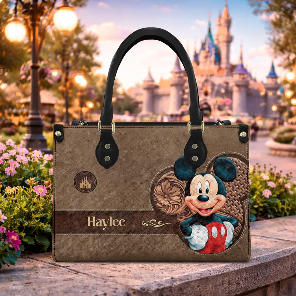 Discover Personalized Mickey Mouse Disney Cartoon Leather Bag Handbag, Mickey Lover's Handbag