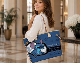 Personalized Stitch Purse: Custom Name Ohana Vegan PU Leather Handbag