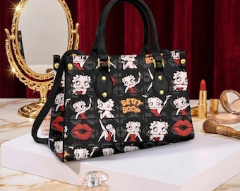 Betty Boop Leather Handbag, Betty Boop Leather Bag, Personalized Handbag, Personalized Bag, Gift For Mom