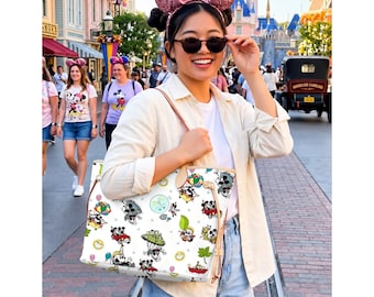 New Mickey & Minnie’s Runaway Railway Loungefly  Leather Bag and Wallet, Pull Into Walt Disney World Leather Bag, Disney Leather Bag