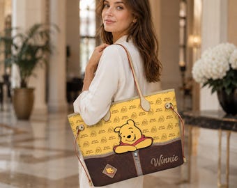 Skórzana torebka z Kubusiem Puchatkiem, torba na ramię Disney, uroczy prezent dla kobiet