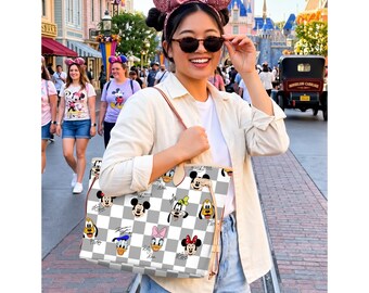 Mickey & Friends Signatures  Leather Bag, Disney Leather bag The Mouse and Friends large neverfull purse; Magical Place Bag; Checkered purse