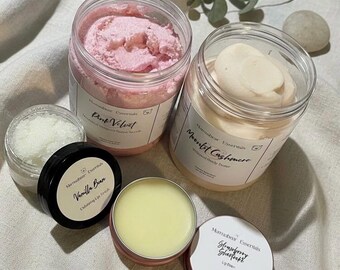 Self Care Gift Set for Women | Spa Gift Box | Body Butter & Sugar Scrub Set | Lip Scrub and Lip Balm | Spa Gift for Her