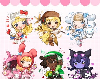 Overwatch x HK and Friends | glossy vinyl stickers