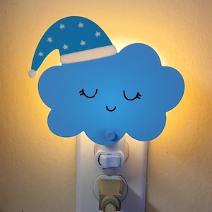 Cloud Night Light | Novelty Lamp Gift | Kids Room Decor | Aesthetic Soft Warm Glow | Happy Mood | Plug In Night Light | Lamp