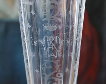 Boho-geëtst glas aartshertog Wilhelm van Habsburgse dynastie, 1885