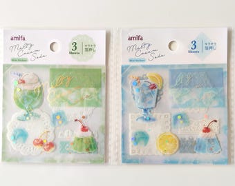 Cream Soda Stickers | Transparent PET Sticker Set | Kawaii Stationery