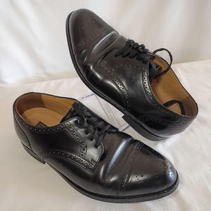 Vintage Bostonian Crown Windsor Oxford Black Leather Wing Tip Brogue Shoes 10 3E RARE BOSTONIAN Crown Windsor Sz. 10 D Wingtip Oxford Dress  main image 4