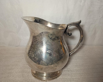 Vintage Newport Silver plate YB337 Engraved Water Pitcher w/original bag Patina