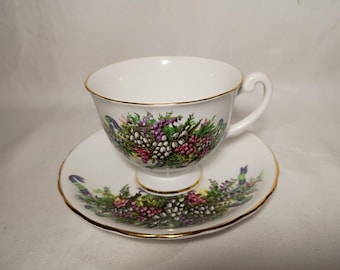 Vintage Regency Bone China Tea Cup & Saucer Grapes Berries Flowers Ltd Ed # 16