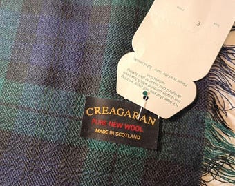 Creagaran 100% Thin wool Blanket Tartan Kertch  Earasaid Moffit Woolens NWT
