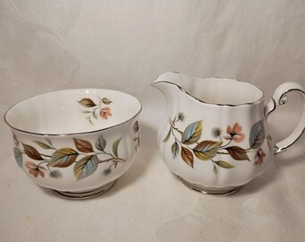Vintage Royal Adderley Creamer & Open Sugar Bowl Matching Numbers Beechwood