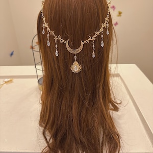 Bridal Crystal Moon Branch Hair Comb with Draped Veil – Fairy Wedding Accessory image 12