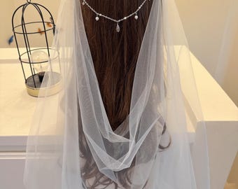 Boho weiße Blume Hochzeit Haarnadeln mit drapiertem Schleier Märchenhaar notwendig