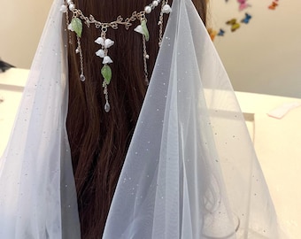 Boho Gold Water Lily Hair Pins – Fairy Wedding Veil Accessory