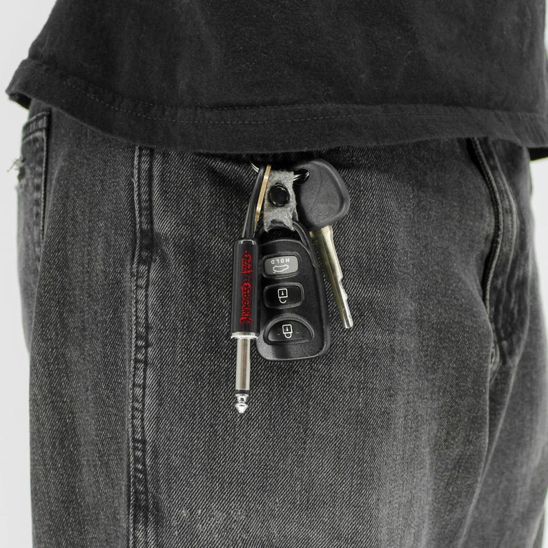 Ozzy Red Logo Guitar Plug Keychain image 4