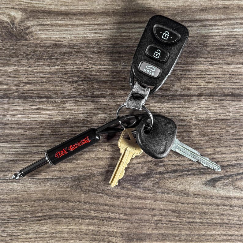 Ozzy Red Logo Guitar Plug Keychain image 2