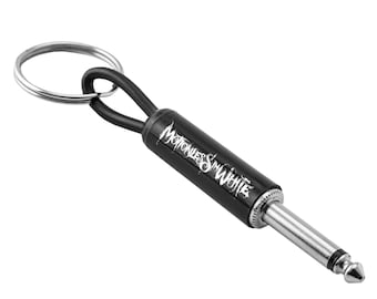 Llavero con logo de Motionless in White y enchufe de guitarra
