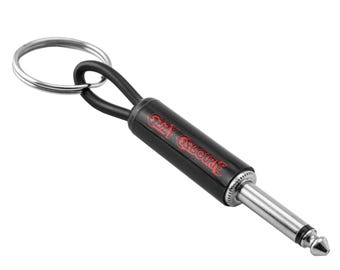Ozzy Red Logo Guitar Plug Keychain