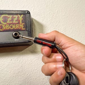 Ozzy Red Logo Guitar Plug Keychain image 3