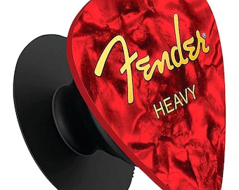 Empuñadura para teléfono con púa de guitarra Fender (roja)