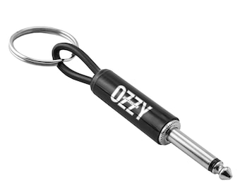 Ozzy White Logo Guitar Plug Keychain