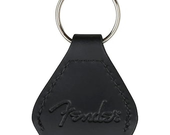 Fender leather guitar pick holder keychain