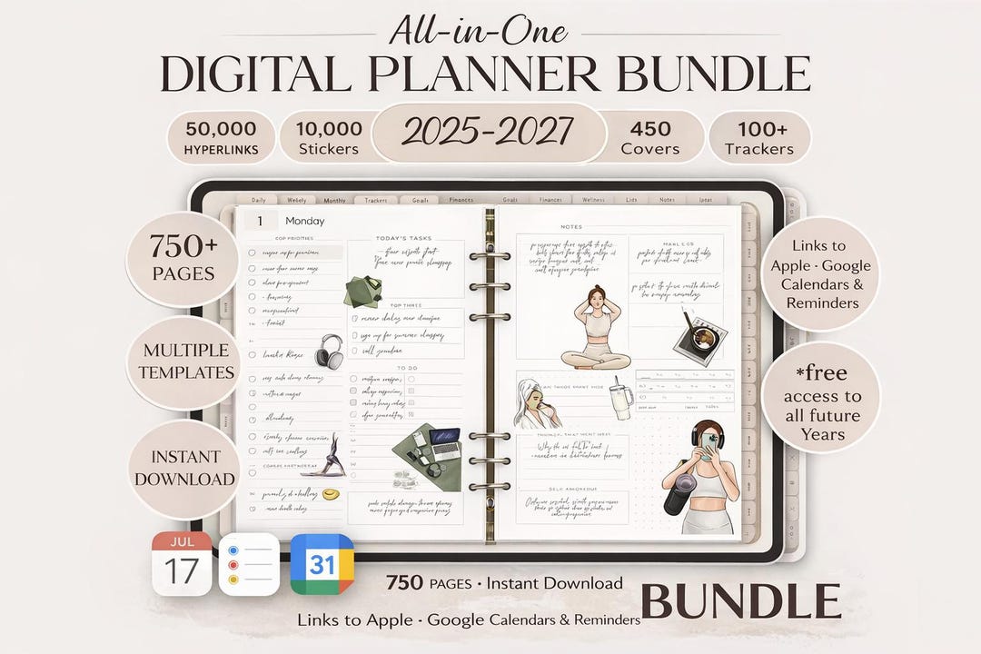 2026 All-in-one Dated Digital Planner | Daily Budget Fitness Notebook ...