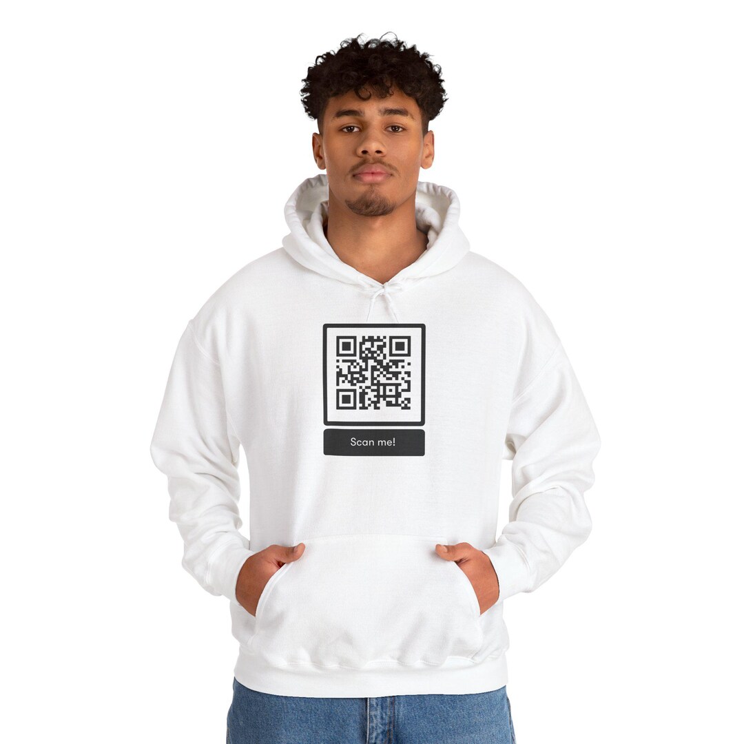 Interactive QR Code Hoodie - Scan to Reveal Message - Statement ...