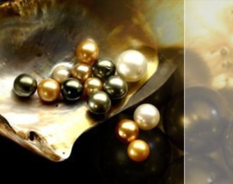 Aurora Abalone Black & Gold Pearl Necklace-Handmade Beach Jewelry image 3