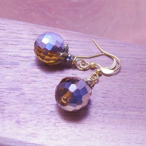 Vintage  Amber Crystal Earrings