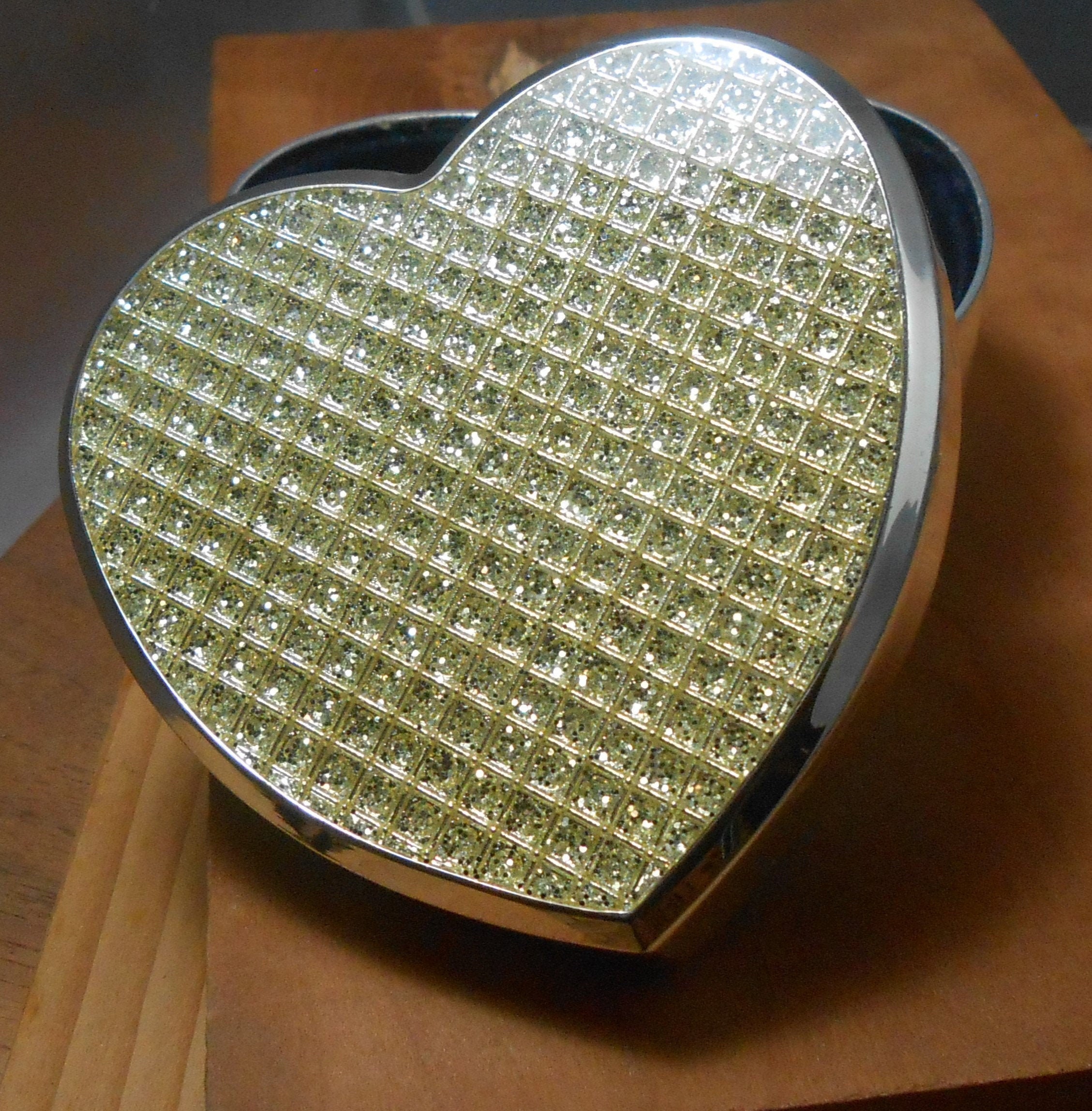 Vintage Heart Crystal Jewelry Box Etsy Sweden