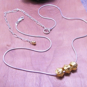 Silver & Gold Necklace Necklace,Charm Necklace, Gold Charms,Silver Chain Necklace