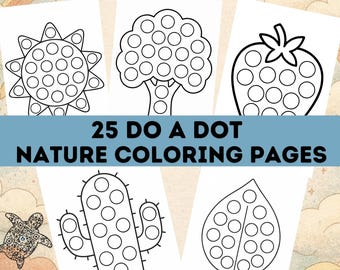 Libro di attività sulla natura con pennarelli a pois per bambini / Attività di motricità fine / (PDF scaricabile)