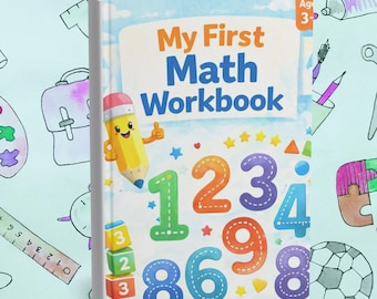 Il mio primo quaderno di matematica per bambini dai 3 anni in su / Attività di matematica per la scuola materna / Tracciamento dei numeri da 1 a 100 / Conteggio, addizione e forme