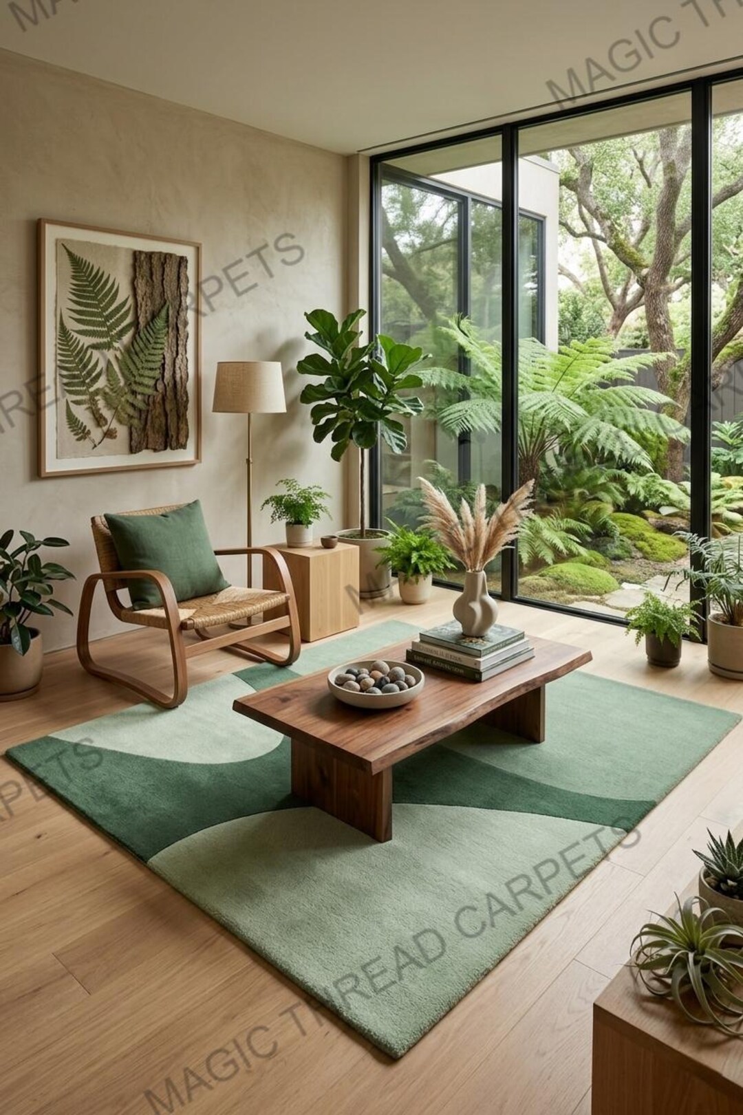 Monochramatic Green Rug Green Abstract Hand Tufted Rug, Modern Minimalist Area Rug, Sage Green ...