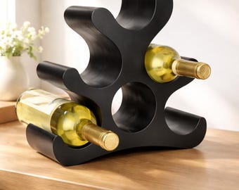 Wooden 6 Bottle Wine Rack, Freestanding Wine Storage for Cabinet