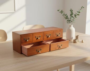 6-Drawer Wooden Apothecary Chest | Tabletop Cabinet for Kitchen, Living Room & Dresser