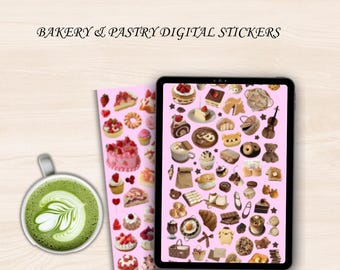 Hoja de pegatinas / Pegatinas bonitas de pan y postres / Pegatinas para planificadores, diarios y álbumes de recortes