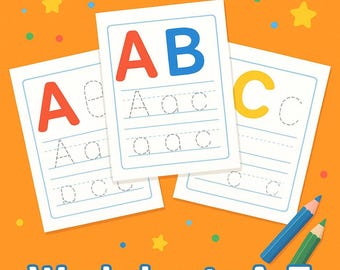 Alphabet Tracing Worksheets for Kids | ABC Printable | Preschool Learning Activities | Toddler Handwriting Practice PDF | Homeschool